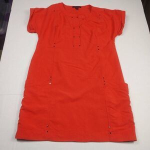 Kenneth Cole New York Womens Shirt Dress Red Studde Casual Pullover Size Medium